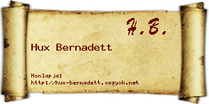 Hux Bernadett névjegykártya